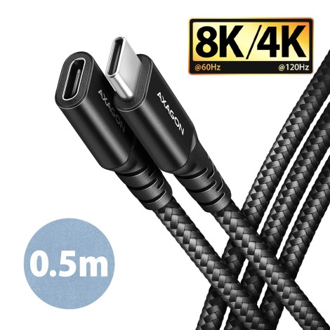 AXAGON BUCM32-CF05AB extensions cable USB-C (M) <-> USB-C (F), 0.5m, USB 20Gbps PD 240W 5A