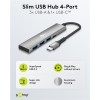 Goobay 76562 Slim 4-Port USB-Hub, USB-C auf USB-C™/USB-A, 5 Gbit/s, Grey