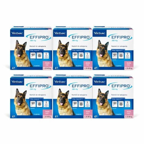VIRBAC Effipro L (20-40 kg) - drops against fleas and ticks for dogs –  24 pcs