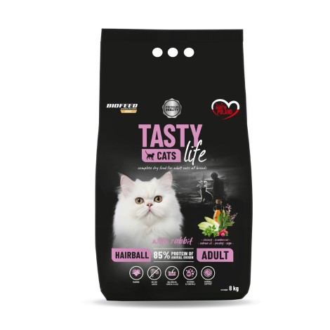 BIOFEED Tasty Cats Life Hairball Rabbit - dry cat food - 8kg