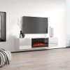 RTV LUXE cabinet 182.6x34.5x37.5 white/gloss white + black fireplace