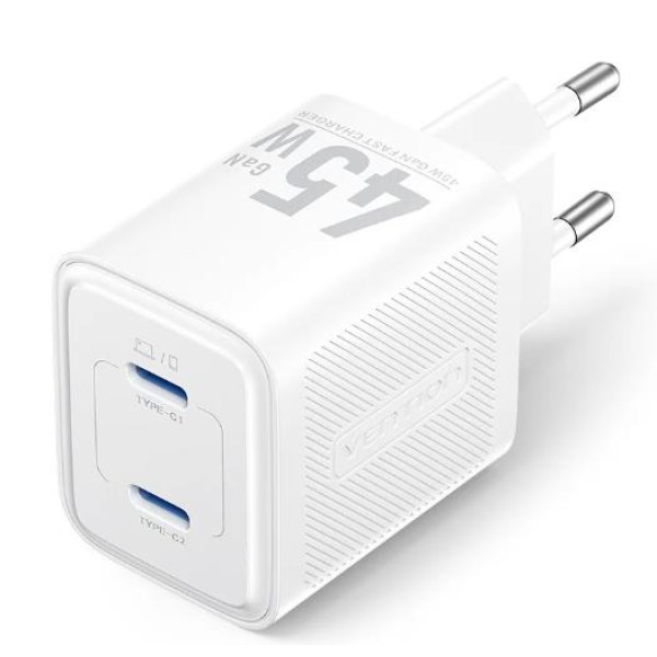 MOBILE CHARGER WALL 45W USB-C/2P WHITE ...