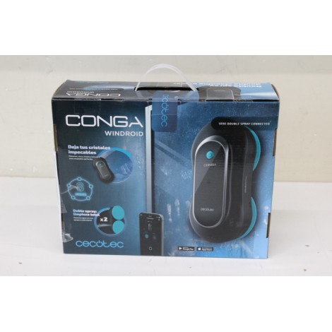SALE OUT. Cecotec Conga Windroid 1090 Double Spray Connected Window cleaning robot | Cecotec Window Cleaning Robot | Conga Windroid 1090 Double Spray Connected | Corded | Black | USED, DIRTY