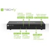 Techly IDATA DP-KVM4 KVM switch Rack mounting Black