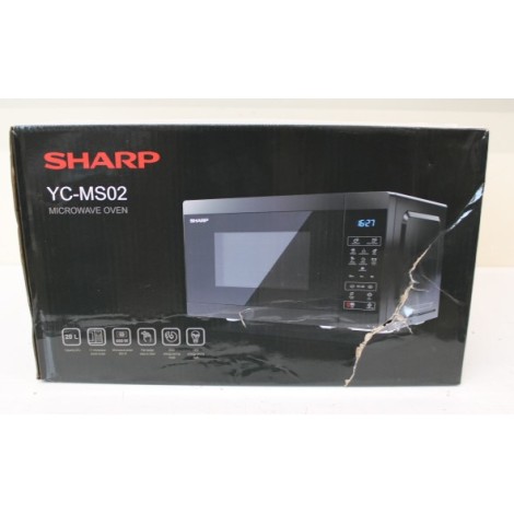 SALE OUT. Sharp YC-MS02E-B Microwave Oven, 20 L capacity, Black | Sharp | Microwave Oven | YC-MS02E-B | Free standing | 800 W | Black | DAMAGED PACKAGING