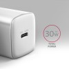 AXAGON ACU-PD30W Sil Wall charger 30W, 1x port USB-C, PD3.0/PPS/QC4+/SFC/AFC/Apple, white