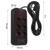 Maclean power strip, 6 socket extension + 4xUSB, 110-240V AC 50/60Hz, 2.1A max 2500W, 3m, black, MCE391 B