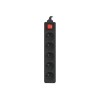 Lanberg Cable Power Strip, 5X French Outlets with Switch, Quality-Grade Copper, 1.5 m | PS1-05E-0150-BK