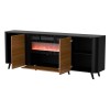 Cama Volare chest of drawers 200 x 39 x 75 cm black/walnut + fireplace