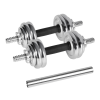 REBEL ACTIVE Chrome Adjustable Dumbbells in a Case 15 kg with Barbell