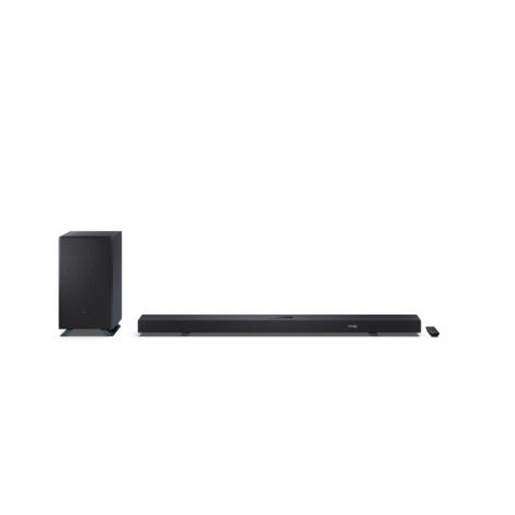 Sharp HT-SBW55121(BK) Q 5.1.2 Dolby Atmos/ DTS:X Soundbar with Wireless Subwoofer, Black | Sharp