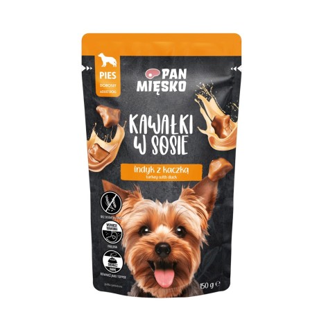 PAN MIĘSKO Pieces in sauce Turkey with duck - wet dog food - 150g