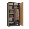 Topeshop SD-90 ANT/ART KPL bedroom wardrobe/closet 7 shelves 2 door(s)