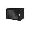 Digitus | Wall Mounting Cabinet | DN-19 07-U-SW | Black | IP protection class: IP20; Front door: Glass door, single opening; Cabinet type: Wall mounting cabinet; Equipment mounting depth min.-max.: 305-370 mm; Load capacity: 100 kg; Dimensions 420 x 600 x