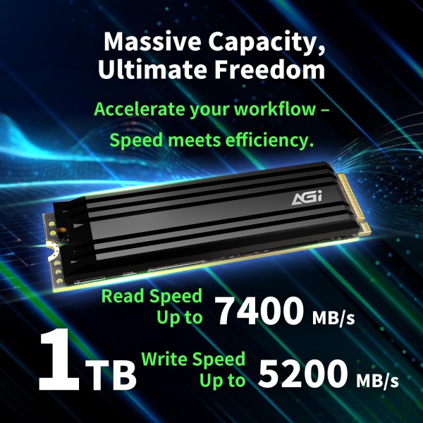SSD|AGI|750xTBW rating|MTBF 2000000 h|Read speed 7400 ...