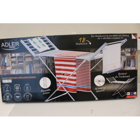 SALE OUT. Adler AD 7821 Foldable electric clothes drying rack, Silver/White | Adler Foldable electric clothes drying rack | AD 7821 | 220 W | Silver/White | DAMAGED PACKAGING, SCRATCHED PAINT