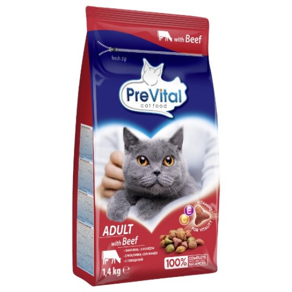 PREVITAL Cat Food Adult with Beef ...