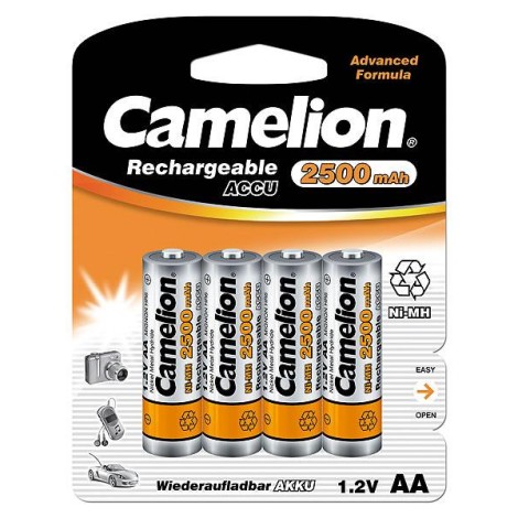 Camelion | AA/HR6 | 2500 mAh | Rechargeable Batteries Ni-MH | 4 pc(s)