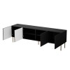 RTV JUNGLE cabinet 190x40.5x59.5 black matt + golden legs