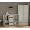 CHEST OF DRAWERS WITH 2 DOORS AND 4 DRAWERS, CASHMERE COLOUR