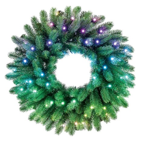 Twinkly pre-lit wreath 50 RGB LED Green wire Plug type C