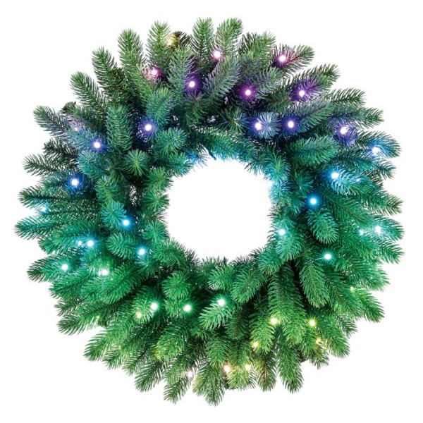 Twinkly pre-lit wreath 50 RGB LED ...