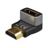 Goobay 72011 HDMI™ Angled Adapter 270° Vertical, 8K @ 60 Hz, Gold-Plated, Black, Silver