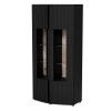 Cama 2D display cabinet MICHELLE 86x35-47xH180 black/viking oak