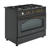 Ravanson Retro KWGE–90AR gas and electric cooker (black)