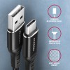 AXAGON BUCM-AM10AB HQ cable USB-C <-> USB-A, 1m, USB 2.0, 3A, ALU, braid, black