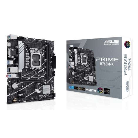 Mainboard|ASUS|Intel B760 Express|LGA1700|Micro-ATX|Memory DDR5|Memory slots 2|2xPCI-Express 4.0 1x|1xPCI-Express 4.0 16x|2xM.2|1x15pin D-sub|1xHDMI|2xUSB 2.0|4xUSB 3.2|1xPS/2|1xRJ45|3xAudio port|PRIMEB760M-K
