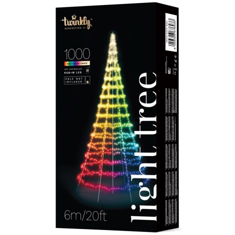 Twinkly 1000 RGB+W LED Christmas tree, 6 M/19.5 FT (multicolour + white edition)