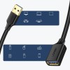 Ugreen kabel przedłużacz przejściówka USB 3.0 (żeński)-USB 3.0 (męski) 1m (czarny)