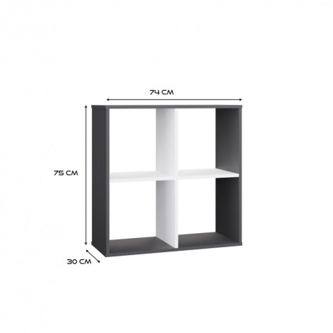 MALAX 2X2 SHELVING UNIT, ANTHRACITE/WHITE
