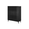 Shelving unit ABETO 100.5 x 40 x 121.5 cm black/gloss black