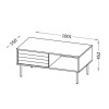 Cama CORTINA Bench/Table 100x55x45 black/walnut