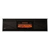 RTV GRANERO + fireplace cabinet 200x56.7x35 black/black gloss