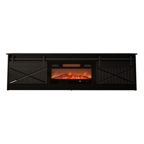 RTV GRANERO + fireplace cabinet 200x56.7x35 black/black gloss