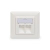 Digitus | Wallplate for Keystone Modules, German type, middle plate 50x50 mm, frame 80x80 mm | DN-93801-1