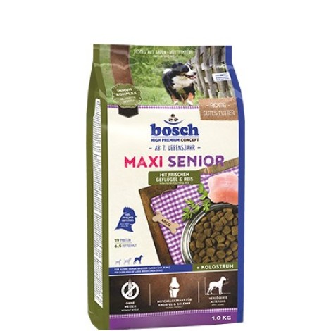 Bosch Hundefutter Maxi Senior Geflügel, 1er Pack (1 x 12.5 kg) Poultry, Rice