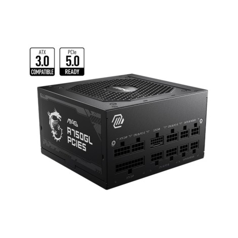 Power Supply|MSI|750 Watts|Efficiency 80 PLUS GOLD|PFC Active|MAGA750GLPCIE5