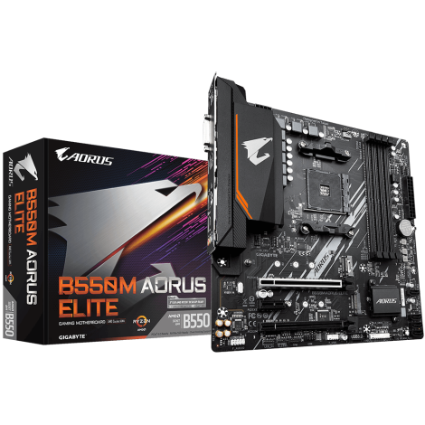 Gigabyte | B550M AORUS ELITE 1.0 | Processor family AMD | Processor socket AM4 | DDR4 DIMM | Memory slots 4 | Number of SATA connectors 4 x SATA 6Gb/s connectors | Chipset AMD B | Micro ATX