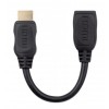 Manhattan HDMI with Ethernet Extension Cable, 4K@60Hz (Premium High Speed), Male to Female, Cable 20cm, Black, Ultra HD 4k x 2k, Fully Shielded, Gold Plated Contacts, Lifetime Warranty, Polybag