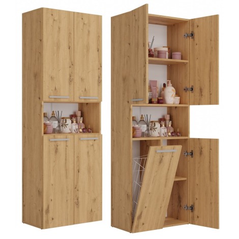 Topeshop NEL 1K DK ART KPL bathroom storage cabinet Oak