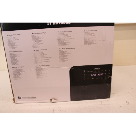 SALE OUT. Princess Double Basket Airfryer | 182068 | Power 2400 W | Capacity 8 L | Black | DAMAGED PACKAGING, SCRATCHES ON CORPUS