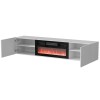 Cama RTV cabinet LARA 183x35x37 white matt + black fireplace