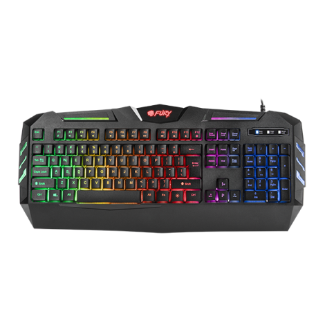 FURY Spitfire Gaming Keyboard, US Layout, Wired, Black | Fury | Gaming Keyboard | Spitfire | Gaming keyboard | Wired | RGB LED light | US | 1.8 m | Black | USB 2.0