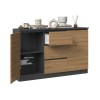 2D3S chest of drawers 120x30x75 cm, anthracite/artisan