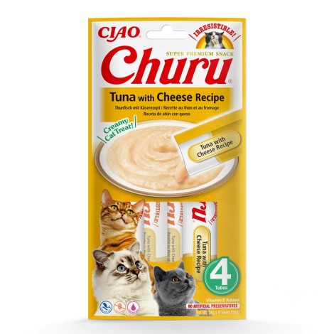 INABA Churu Tuna with cheese Recipe  - cat treats - 4x14 g