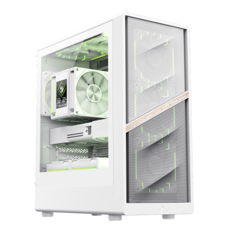 Gamemax Case | AERIS 330 MW | White | Mini Tower | Power supply included No